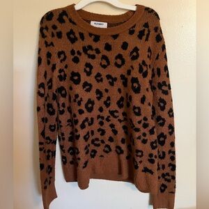 Old Navy Brown Leopard Print Sweater